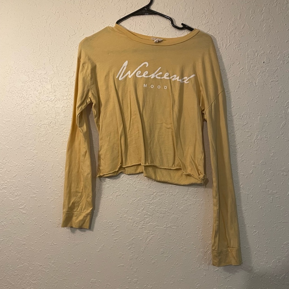 Yellow long sleeve crop top